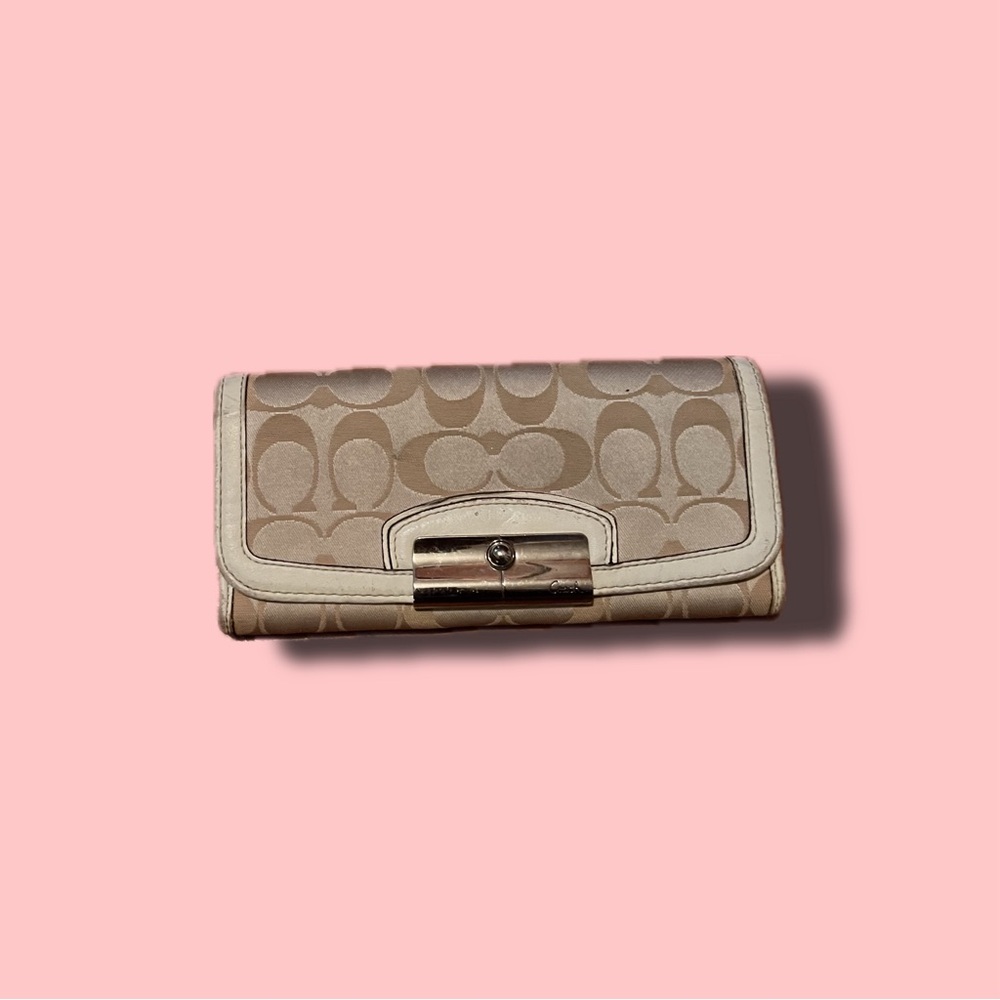 Coach Beige Signature Wallet